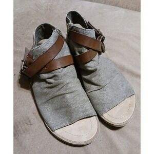 Blowfish‎ Women's Canvas Peep Toe Slingback Sandals, Size 9